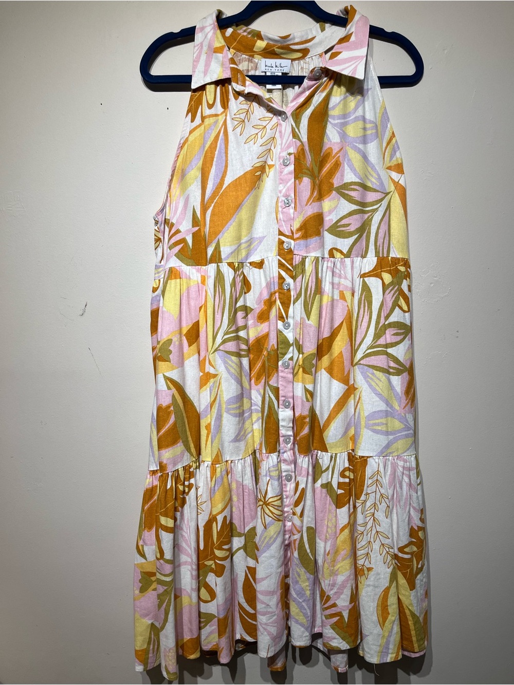 Nicole Miller Linen Blend Midi Dress - Picture 2 of 8